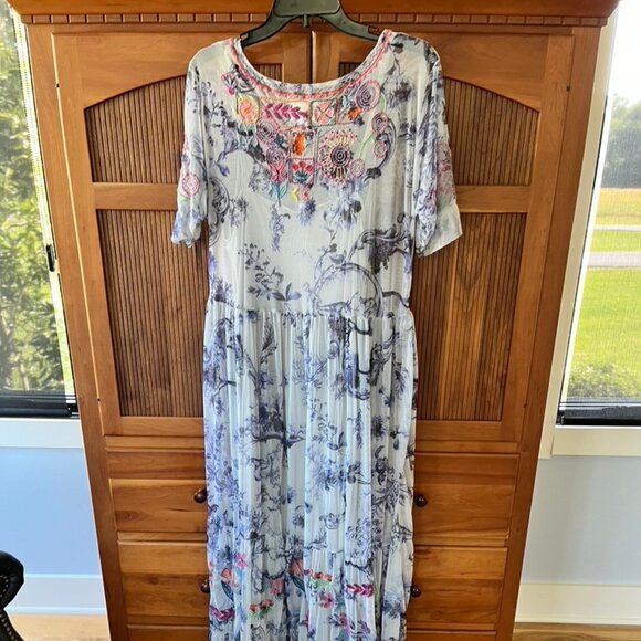 Johnny Was Logan Tiered Mesh Dress L - Picture 6 of 16